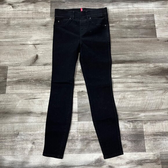 Spanx Mid Rise Denim Ankle Skinny Jeans Clean Black Women’s Size XS - Picture 1 of 11